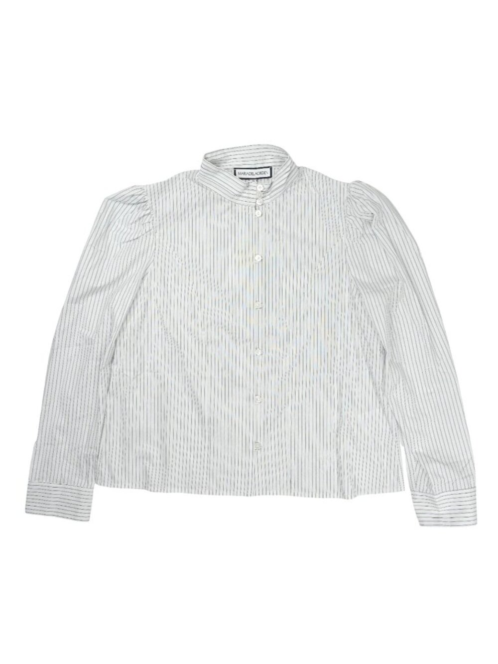 Maria de la Orden Iza Shirt in Kaki & Blue Stripes
